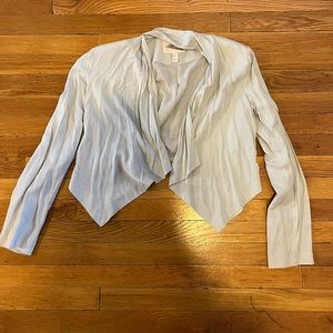 Cropped light grey gray blazer jacket S Forever 21